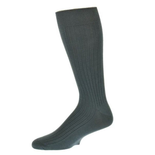 Classic Fine Ribbed Combed Cotton Crew Socks