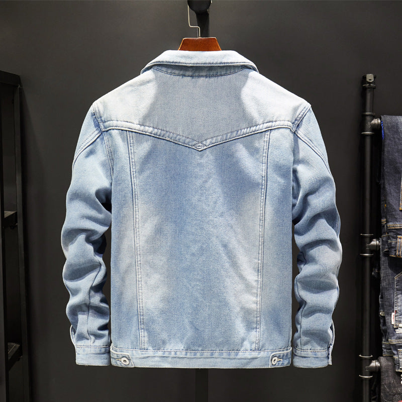 Men Solid Denim Jacket