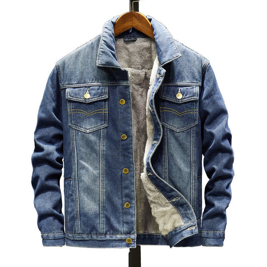 Men Solid Denim Jacket