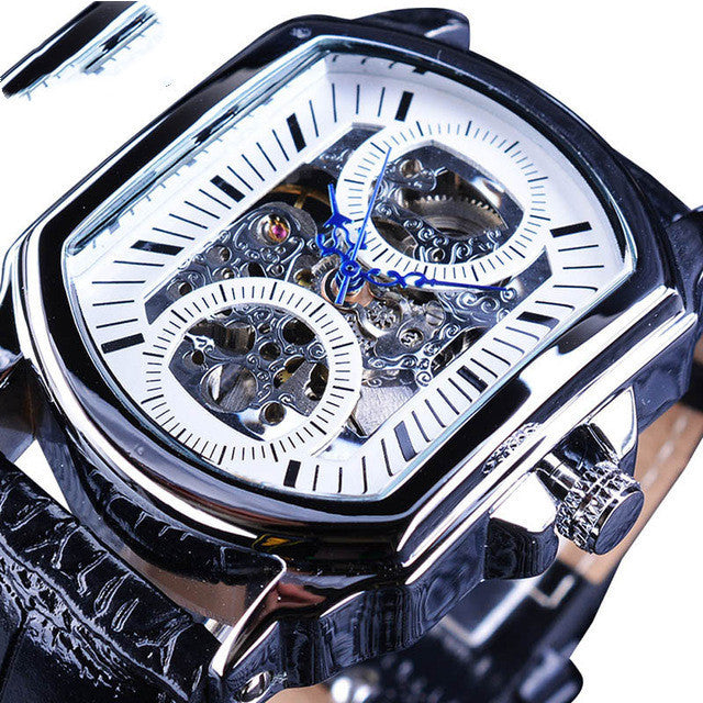 Men Automatic Square Hollow Mechanical Watch