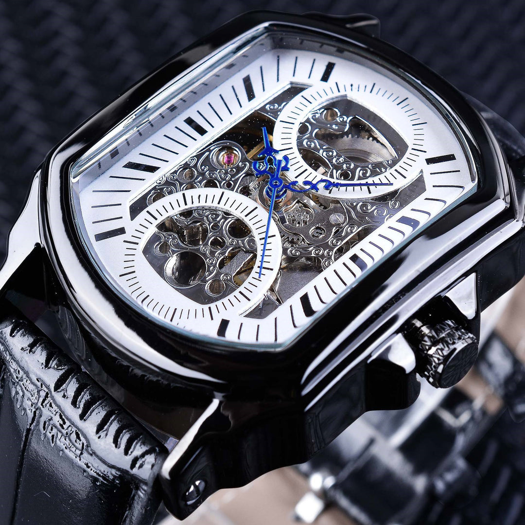 Men Automatic Square Hollow Mechanical Watch