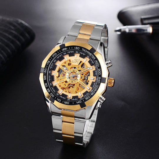 Men Mechanical Steel Band High-end Hollow Mechanical Watch