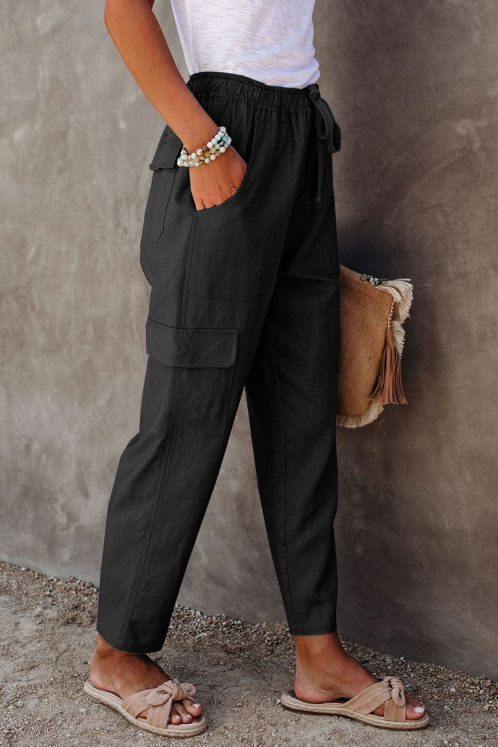 Driven Linen Blend Pocketed Cargo Pant