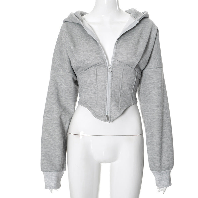 Women Long-sleeve Zipper Cardigan Hoodie