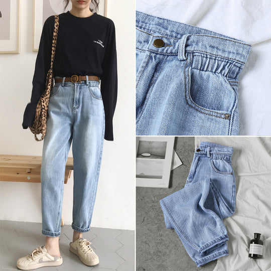 Women Retro Loose Jeans