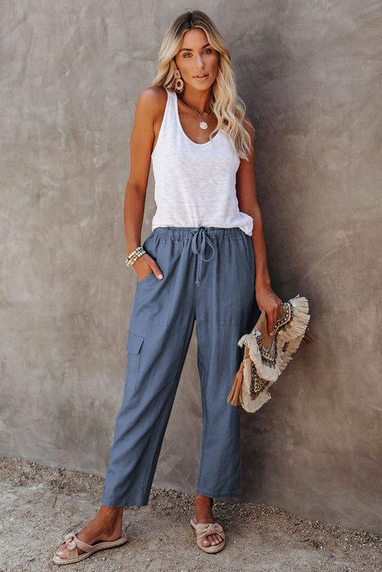 Driven Linen Blend Pocketed Cargo Pant