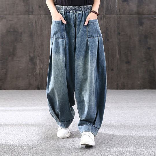 Loose Plus Size Denim Harem Pants