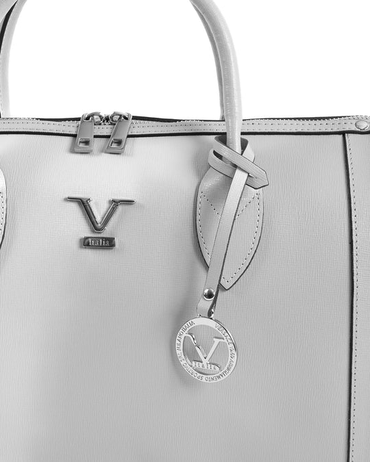 V Italia Womens Handbag Grey SAFFIANO GRIGIO