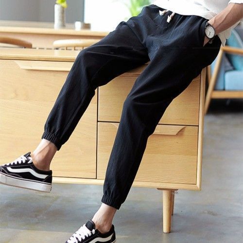 Men Summer Cotton Linen Pants