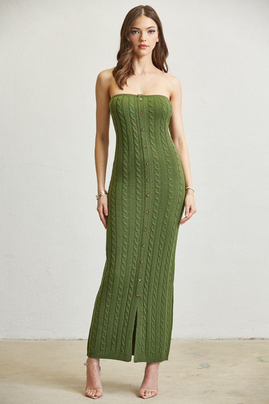 Knitted Shawl Maxi Dress