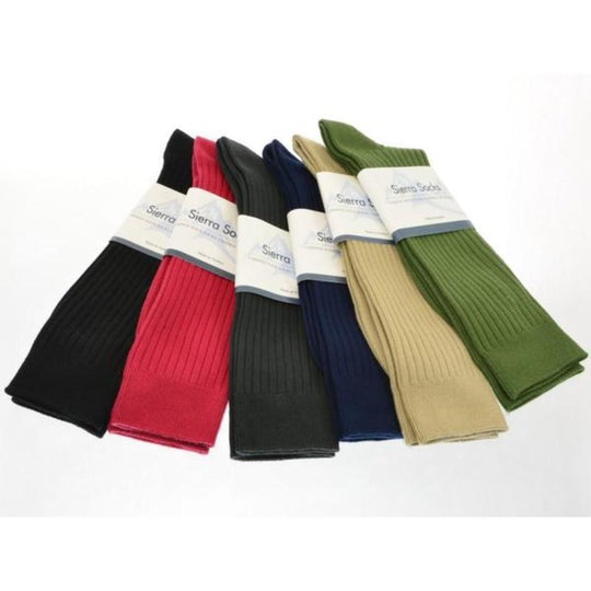 Classic Fine Ribbed Combed Cotton Crew Socks