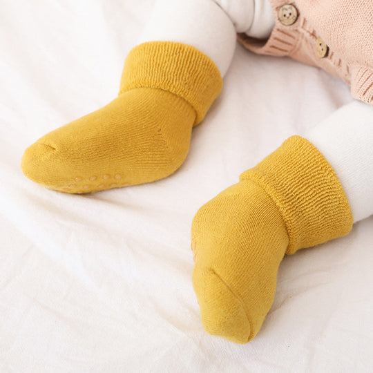 Newborn Baby Socks Terry Anti Slip Socks for Baby Winter Warm Thick