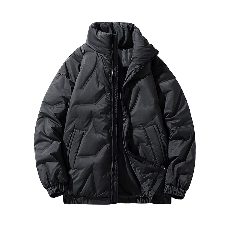 Mens High Collar Quilted Jacket