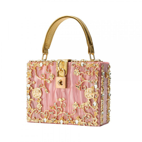 Acrylic Handbags Women Fashion Flower Shoulder Bags Evening Party