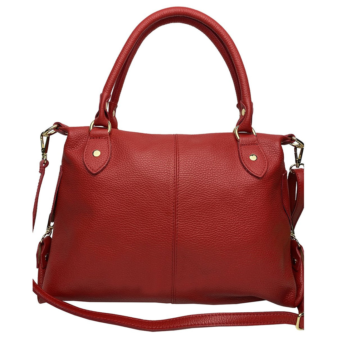 Italian Artisan Red Women Mariza Leather Shoulder Handbag