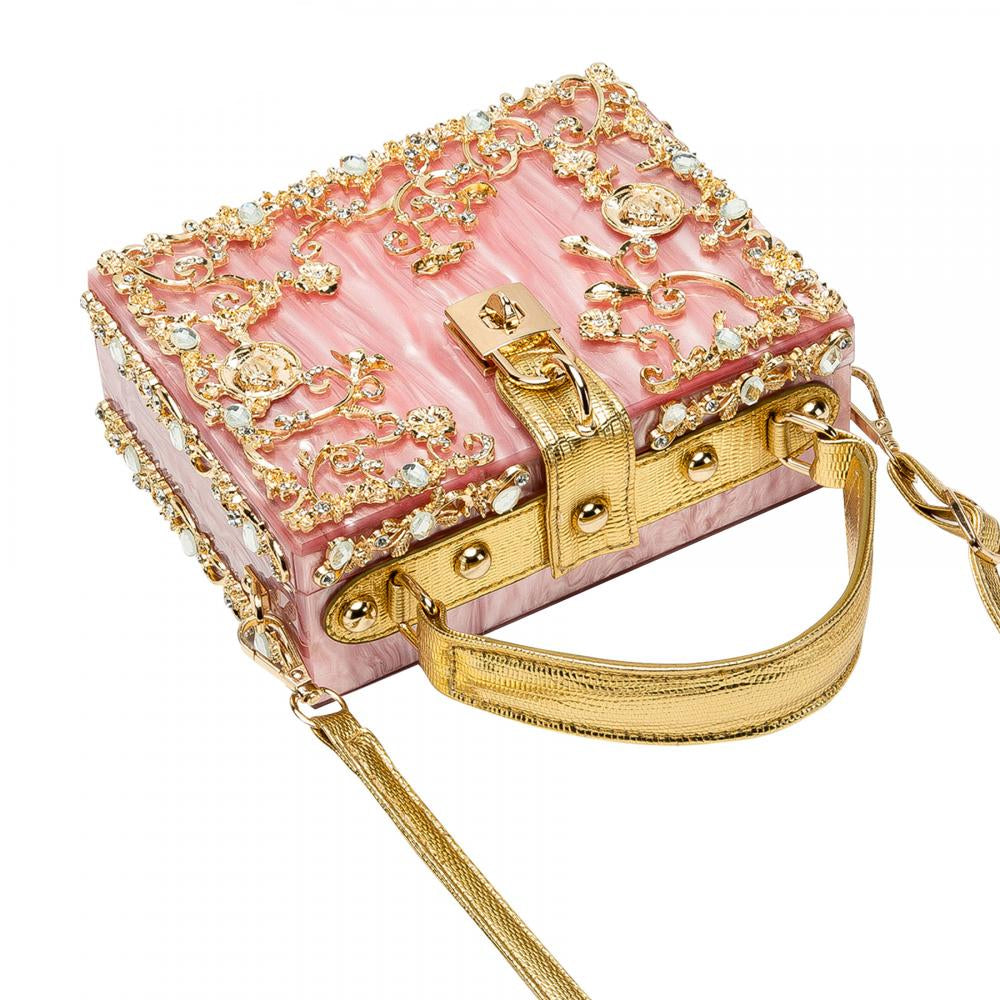 Acrylic Handbags Women Fashion Flower Shoulder Bags Evening Party