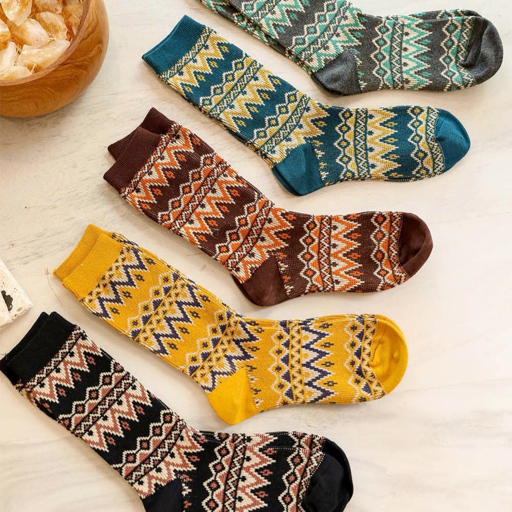 Cozy Tribal Pattern Socks