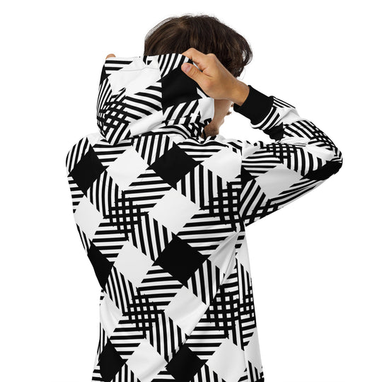 An artistic men's hoodie designed by a famous artist / Black & White