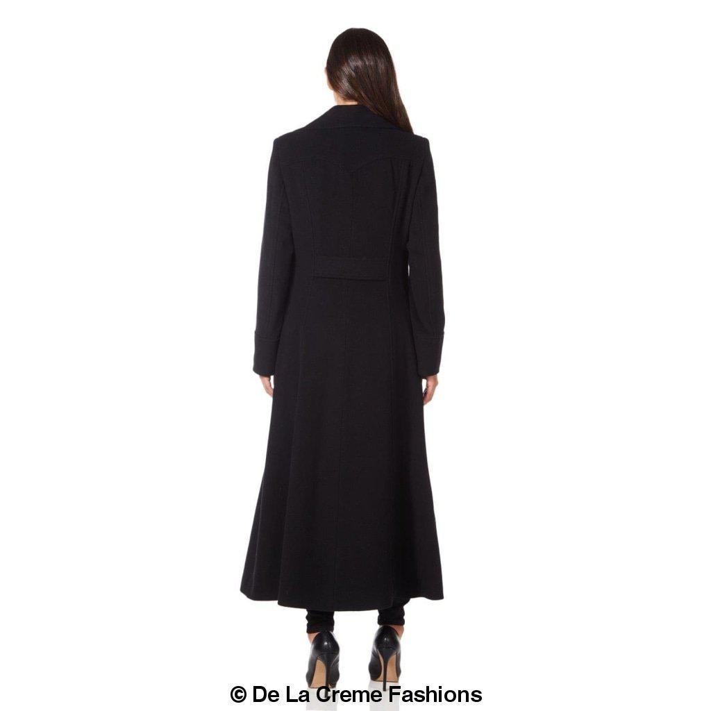 Wool Blend Double Breasted Maxi Coat