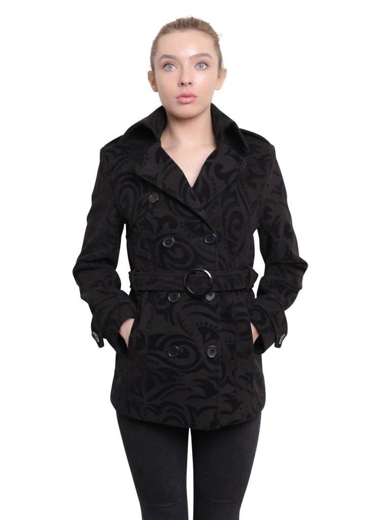 De La Creme - Womens Tribal Print Double Breasted Short Coat