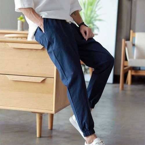 Men Summer Cotton Linen Pants