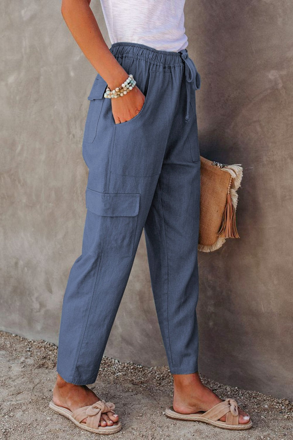 Driven Linen Blend Pocketed Cargo Pant