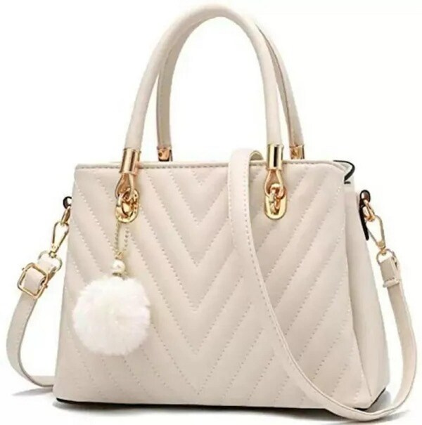 Grabon Womens Polyurethane Casual Handbag White Bag