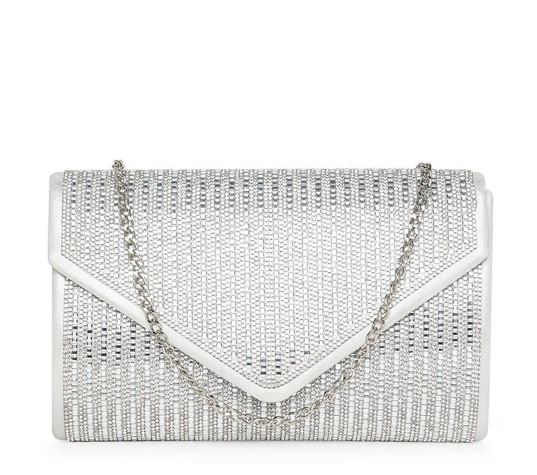 Embellished Clutch with Detachable Chain