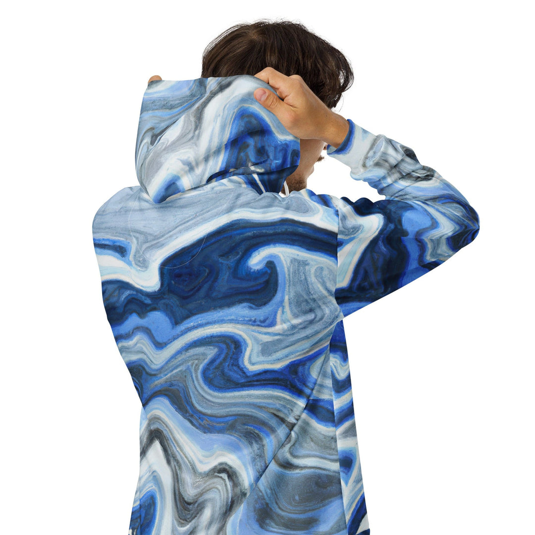 An artistic men's hoodie designed by a famous artist / Blue