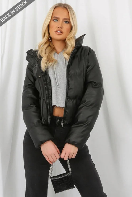 PU Boxy Puffer Jacket